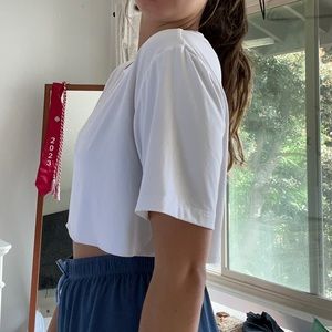 Fabletics White Cropped Tee
